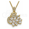 Collares con Dije 04.283.0016.20 Oro Laminado, Diseño de Cisne, con Blanca Zirconia Cubica, Pulido, Tono Dorado (02 MM Thickness, 20 Inches Length)