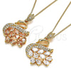 Collares con Dije 04.283.0016.20 Oro Laminado, Diseño de Cisne, con Blanca Zirconia Cubica, Pulido, Tono Dorado (02 MM Thickness, 20 Inches Length)