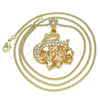 Collares con Dije 04.283.0016.1.20 Oro Laminado, Diseño de Cisne, con Champan and Blanca Zirconia Cubica, Pulido, Tono Dorado (02 MM Thickness, 20 Inches Length)