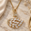 Collares con Dije 04.283.0017.20 Oro Laminado, Diseño de Cisne, con Zirconia Cubica Blanca, Pulido, Tono Dorado (Grosor 02 MM, 20 Pulgadas de Largo)