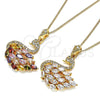 Collares con Dije 04.283.0017.20 Oro Laminado, Diseño de Cisne, con Blanca Zirconia Cubica, Pulido, Tono Dorado (02 MM Thickness, 20 Inches Length)