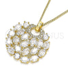 Collares con Dije 04.283.0019.20 Oro Laminado, con Blanca Zirconia Cubica, Pulido, Tono Dorado (02 MM Thickness, 20 Inches Length)