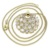 Collares con Dije 04.283.0019.20 Oro Laminado, con Blanca Zirconia Cubica, Pulido, Tono Dorado (02 MM Thickness, 20 Inches Length)
