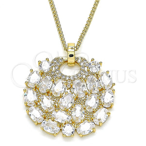 Collares con Dije 04.283.0019.20 Oro Laminado, con Blanca Zirconia Cubica, Pulido, Tono Dorado (02 MM Thickness, 20 Inches Length)