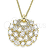 Collares con Dije 04.283.0019.20 Oro Laminado, con Blanca Zirconia Cubica, Pulido, Tono Dorado (02 MM Thickness, 20 Inches Length)