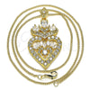 Collares con Dije 04.283.0026.20 Oro Laminado, Diseño de Corazón y Gota, con Blanca Zirconia Cubica, Pulido, Tono Dorado (02 MM Thickness, 20 Inches Length)