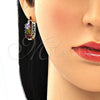 Argolla Pequeña 02.210.0349.15 Oro Laminado, con Multicolor Zirconia Cubica, Pulido, Tono Dorado