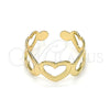 Anillo del Pie 01.376.0002 Oro Laminado, Diseño de Corazón, Pulido, Tono Dorado (One size fits all)