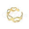 Anillo del Pie 01.376.0002 Oro Laminado, Diseño de Corazón, Pulido, Tono Dorado (One size fits all)