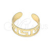 Anillo del Pie 01.376.0005 Oro Laminado, Diseño de Llave Griega, Pulido, Tono Dorado (One size fits all)