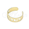 Anillo del Pie 01.376.0005 Oro Laminado, Diseño de Llave Griega, Pulido, Tono Dorado (One size fits all)