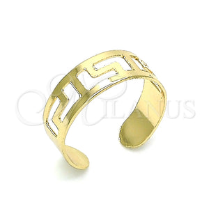 Anillo del Pie 01.376.0005 Oro Laminado, Diseño de Llave Griega, Pulido, Tono Dorado (One size fits all)