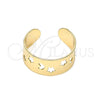 Anillo del Pie 01.376.0007 Oro Laminado, Diseño de Estrella y Luna, Pulido, Tono Dorado (One size fits all)