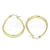 Argolla Mediana 02.170.0083.30 Oro Laminado, Diseño de Gota y Hueco, Diamantado, Tono Dorado