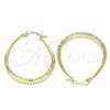 Argolla Mediana 02.170.0081.30 Oro Laminado, Diseño de Gota y Hueco, Diamantado, Tono Dorado