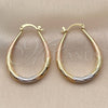 Argolla Mediana 02.170.0081.1.30 Oro Laminado, Diseño de Gota y Hueco, Diamantado, Tres Tonos