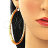 Argolla Extra Grande 02.170.0308.80 Oro Laminado, Diseño de Hueco, Diamantado, Tono Dorado