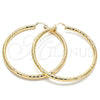 Argolla Extra Grande 02.170.0308.80 Oro Laminado, Diseño de Hueco, Diamantado, Tono Dorado