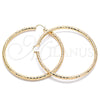 Argolla Extra Grande 02.170.0308.90 Oro Laminado, Diseño de Hueco, Diamantado, Tono Dorado