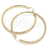 Argolla Extra Grande 02.170.0308.90 Oro Laminado, Diseño de Hueco, Diamantado, Tono Dorado