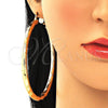 Argolla Extra Grande 02.170.0309.80 Oro Laminado, Diseño de Hueco, Diamantado, Tono Dorado