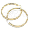 Argolla Extra Grande 02.170.0309.80 Oro Laminado, Diseño de Hueco, Diamantado, Tono Dorado