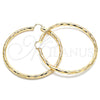 Argolla Extra Grande 02.170.0311.80 Oro Laminado, Diseño de Hueco, Diamantado, Tono Dorado