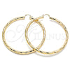 Argolla Extra Grande 02.170.0311.80 Oro Laminado, Diseño de Hueco, Diamantado, Tono Dorado
