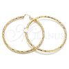 Argolla Extra Grande 02.170.0311.90 Oro Laminado, Diseño de Hueco, Diamantado, Tono Dorado