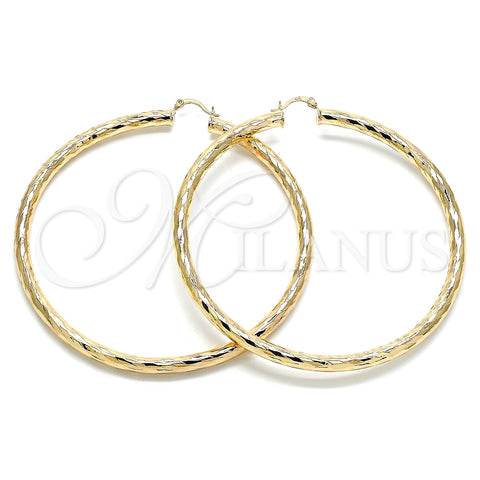 Argolla Extra Grande 02.170.0311.90 Oro Laminado, Diseño de Hueco, Diamantado, Tono Dorado