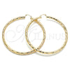 Argolla Extra Grande 02.170.0311.90 Oro Laminado, Diseño de Hueco, Diamantado, Tono Dorado