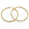 Argolla Extra Grande 02.170.0312.80 Oro Laminado, Diseño de Hueco, Diamantado, Tono Dorado