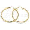 Argolla Extra Grande 02.170.0312.80 Oro Laminado, Diseño de Hueco, Diamantado, Tono Dorado