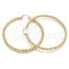 Argolla Extra Grande 02.170.0313.80 Oro Laminado, Diseño de Hueco, Diamantado, Tono Dorado