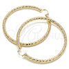 Argolla Extra Grande 02.170.0313.80 Oro Laminado, Diseño de Hueco, Diamantado, Tono Dorado
