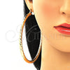 Argolla Extra Grande 02.170.0313.90 Oro Laminado, Diseño de Hueco, Diamantado, Tono Dorado