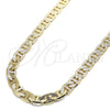Gargantilla Basica 04.213.0187.24 Oro Laminado, Diseño de Mariner, Pulido, Tono Dorado (09 MM Thickness, 24 Inches Length)