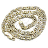 Gargantilla Basica 04.213.0187.24 Oro Laminado, Diseño de Mariner, Pulido, Tono Dorado (09 MM Thickness, 24 Inches Length)