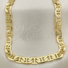 Gargantilla Basica 04.213.0187.24 Oro Laminado, Diseño de Mariner, Pulido, Tono Dorado (09 MM Thickness, 24 Inches Length)