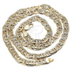 Gargantilla Basica 04.213.0188.24 Oro Laminado, Diseño de Mariner, Pulido, Tono Dorado (07 MM Thickness, 24 Inches Length)