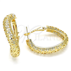 Argolla Huggie 02.163.0087.25 Oro Laminado, Pulido, Tono Dorado