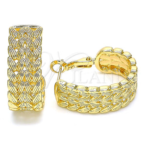 Argolla Huggie 02.163.0089.20 Oro Laminado, Pulido, Tono Dorado