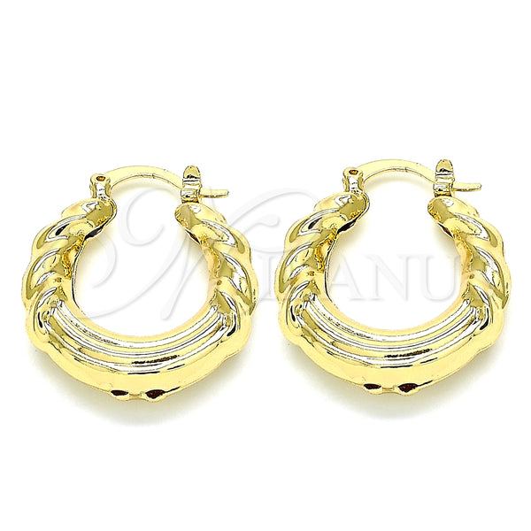 Argolla Pequeña 02.163.0115.25 Oro Laminado, Diseño de Hueco, Pulido, Tono Dorado