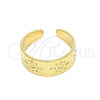 Anillo del Pie 01.117.0008 Oro Laminado, Diseño de Sol, Pulido, Tono Dorado (One size fits all)