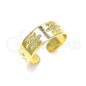 Anillo del Pie 01.117.0008 Oro Laminado, Diseño de Sol, Pulido, Tono Dorado (One size fits all)