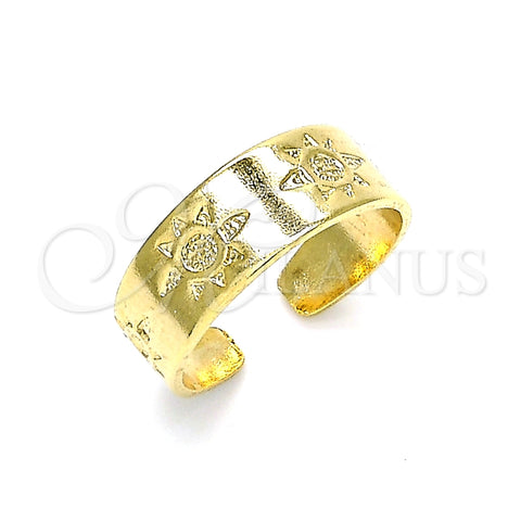 Anillo del Pie 01.117.0008 Oro Laminado, Diseño de Sol, Pulido, Tono Dorado (One size fits all)