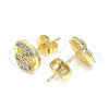 Arete Dormilona 02.63.2705 Oro Laminado, Diseño de Puff Mariner, con Blanca Micro Pave, Pulido, Tono Dorado