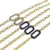 Pulsera Elegante 03.341.0052.3.07 Oro Laminado, Diseño de Paperclip, con Zafiro Azul Micro Pave, Pulido, Rodinado Negro (06 MM Thickness, 7 Inches Length)