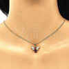 Juego de Arete y Dije de Adulto 10.210.0122.3 Oro Laminado, Diseño de Abeja, con Granate Zirconia Cubica and Blanca Micro Pave, Pulido, Tono Dorado