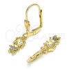 Arete Colgante 02.316.0064.1 Oro Laminado, Diseño de Niñita Pequeña, con Multicolor Micro Pave, Pulido, Tono Dorado